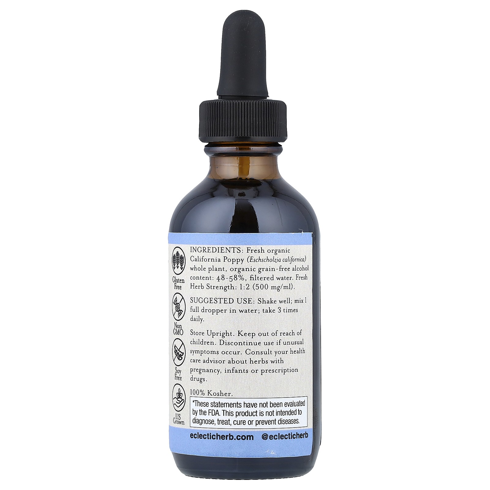 Eclectic Institute Organic California Poppy 2 fl oz 60 ml Dairy-Free,