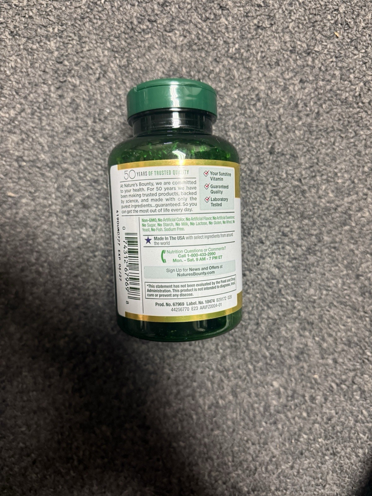 Nature’s Bounty 67959 Vitamin D3 Suppliments – 400 Softgels