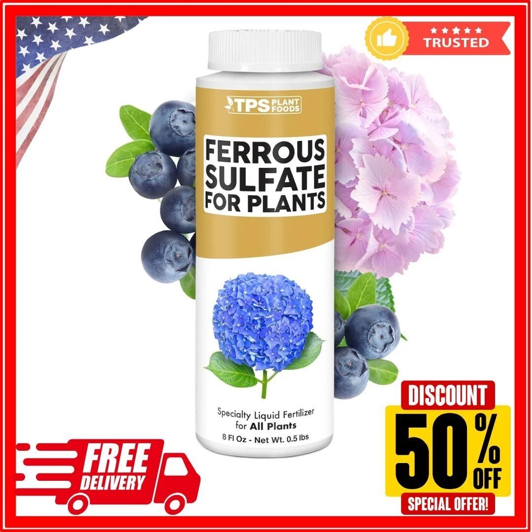 Ferrous Sulfate Iron Supplement for Plants | Soil Acidifier & Sulfur 8oz / 250ml