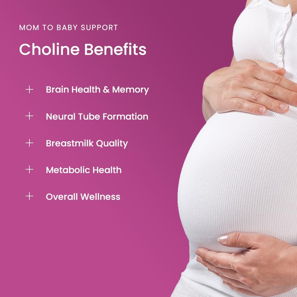 Prenatal Choline Supplements 550mg | 120 Capsules | 120 Count (Pack of 1)