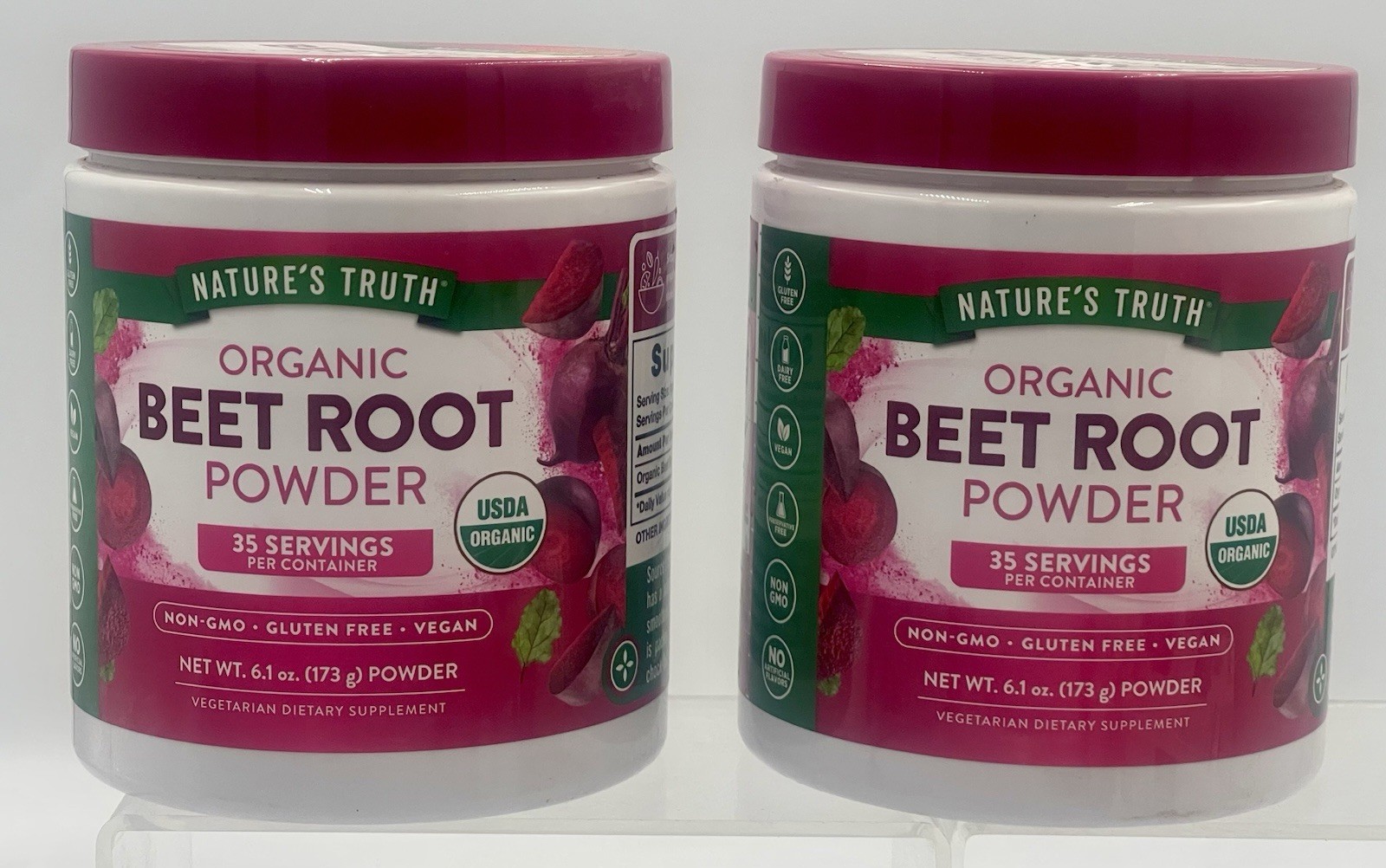 Lot of 2 Nature’s Truth Organic Beet Root Powder 6.1oz Superfood EXP 07/26