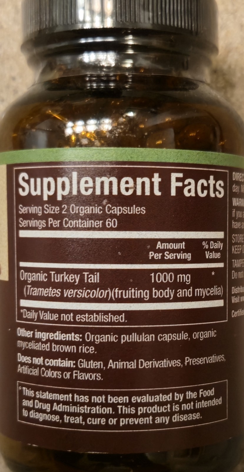 Plnt ORGANIC TURKEY TAIL MUSHROOM 120 Vegan Capsules (60 Servings) BEST BY 11/26