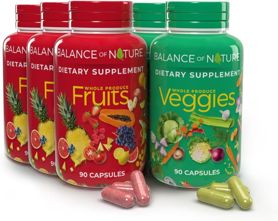 Balance of Nature Whole Food Supplement with Fruit and 180 Count (Pack 3)