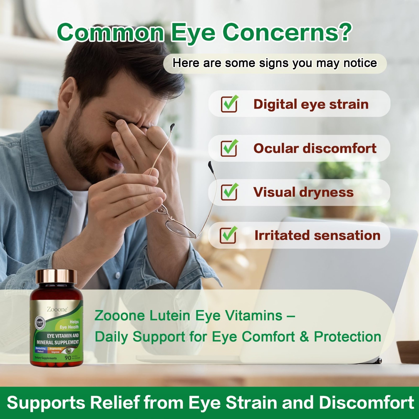 Lutein Zeaxanthin Eye Vitamins with Vitamin C E Zinc Copper – Vision Support 90