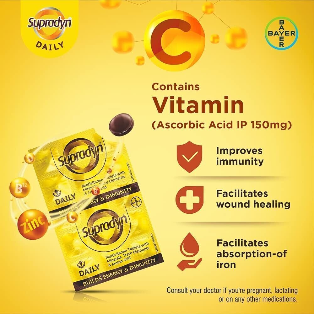 Supradyn Daily Multivitamin (150 Tablets) For Immunity & Energy