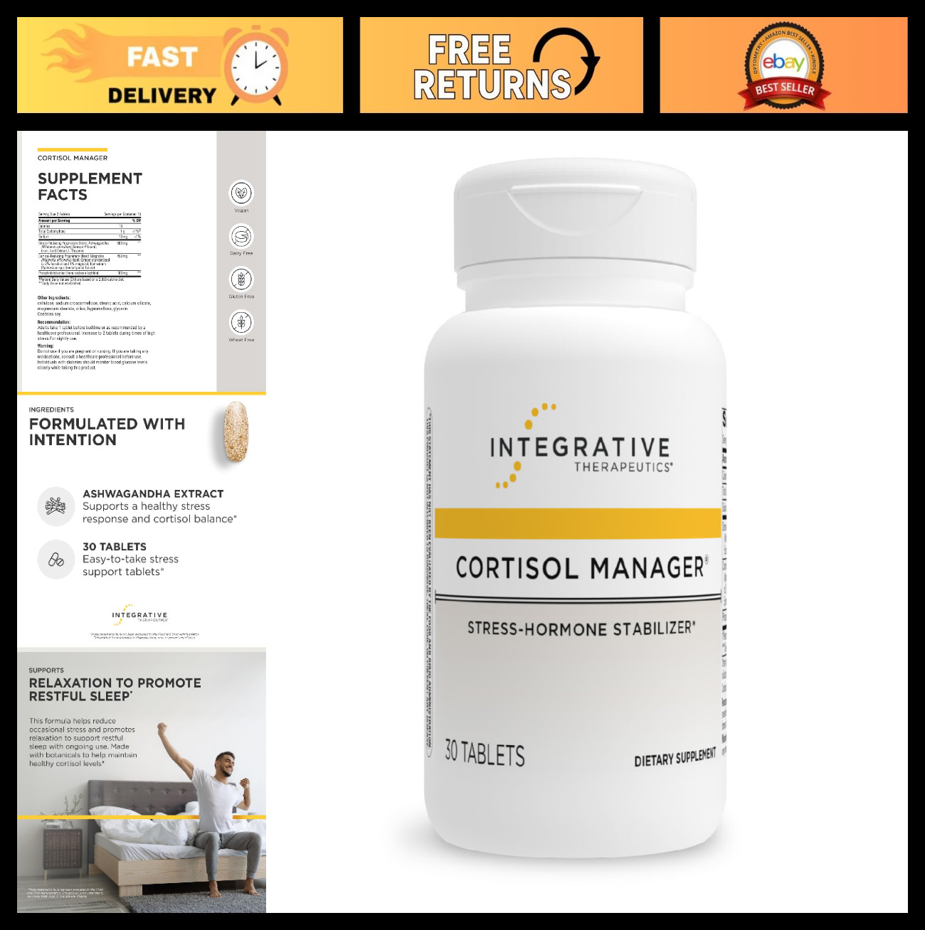 Cortisol Manager Supplement – Balance Cortisol, Support Relaxation & Sleep – Ash