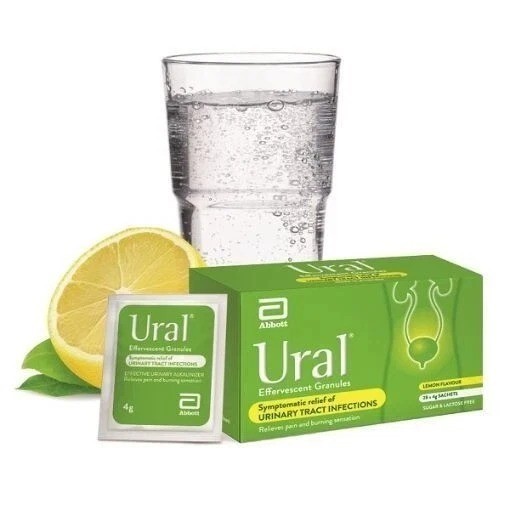New Abbott Ural Effervescent Granules Urine Alkalinizer 4g x 28 Sachets Relief