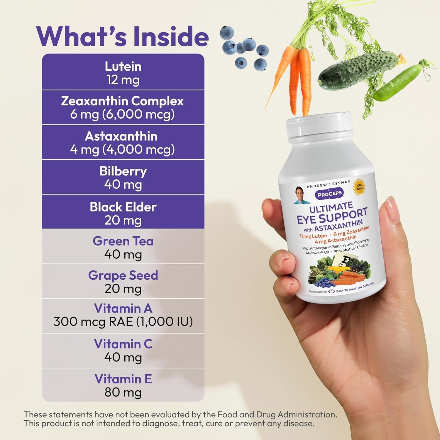 ProCaps Ultimate Eye Support – 30 Softgels of Pure Nutrients for Healthy Vision