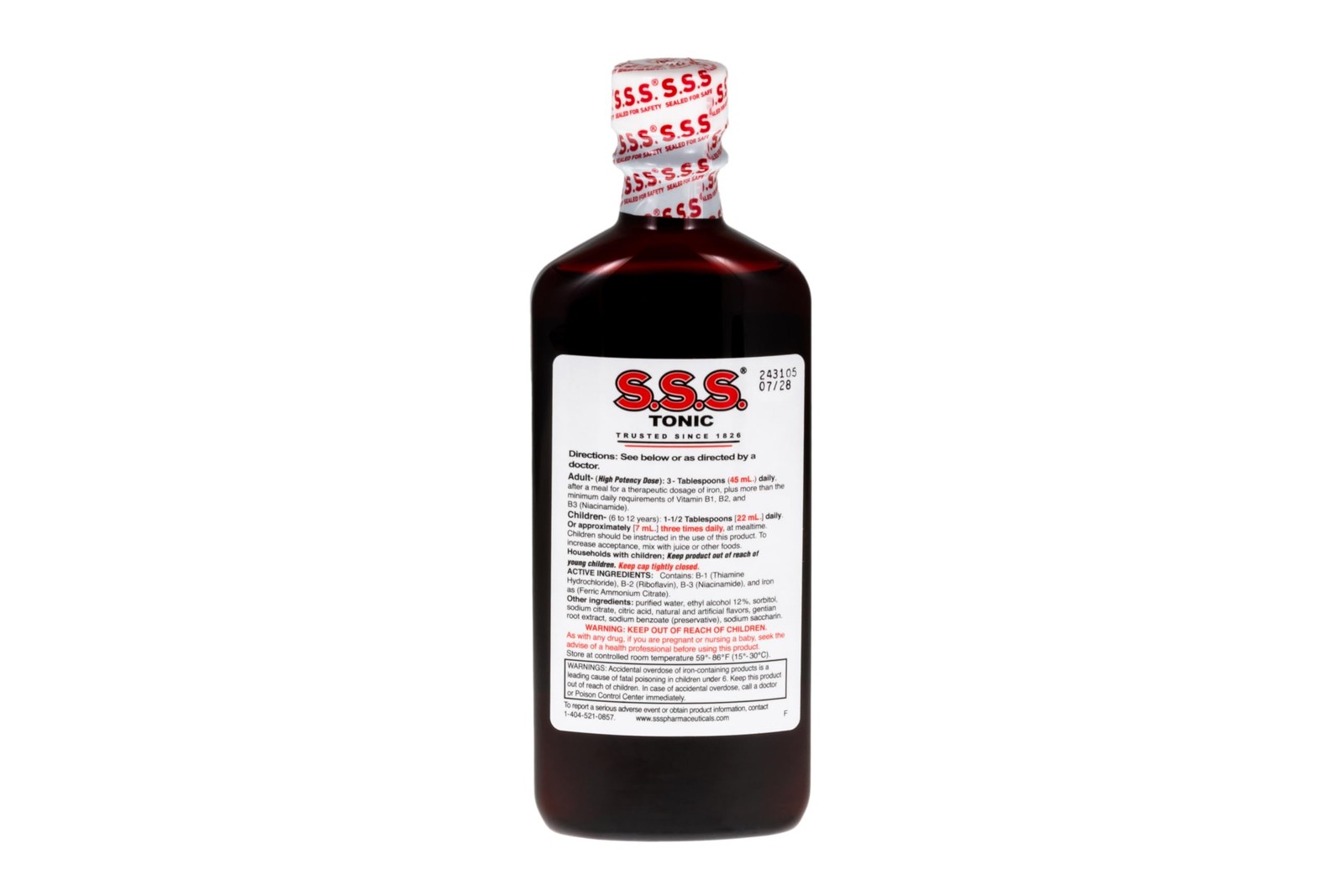 S.S.S. Tonic Liquid Iron & Vitamin B 10 Fl Oz (Pack of 1), Cranberry