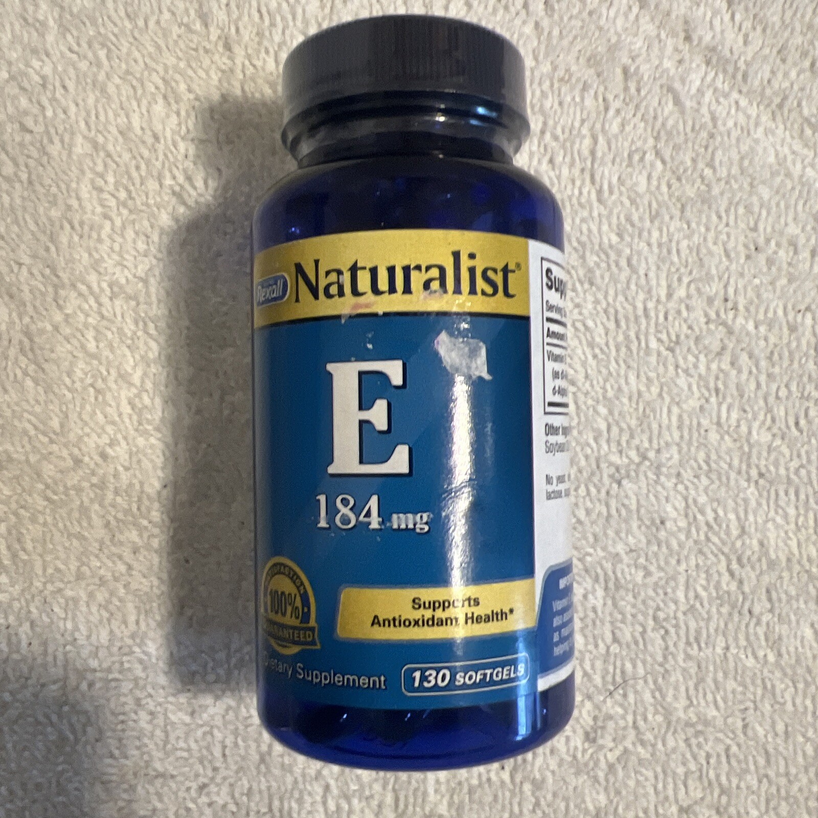 New Rexall Naturalist Vitamin E 184 mg 130 Softgels Exp 12/24