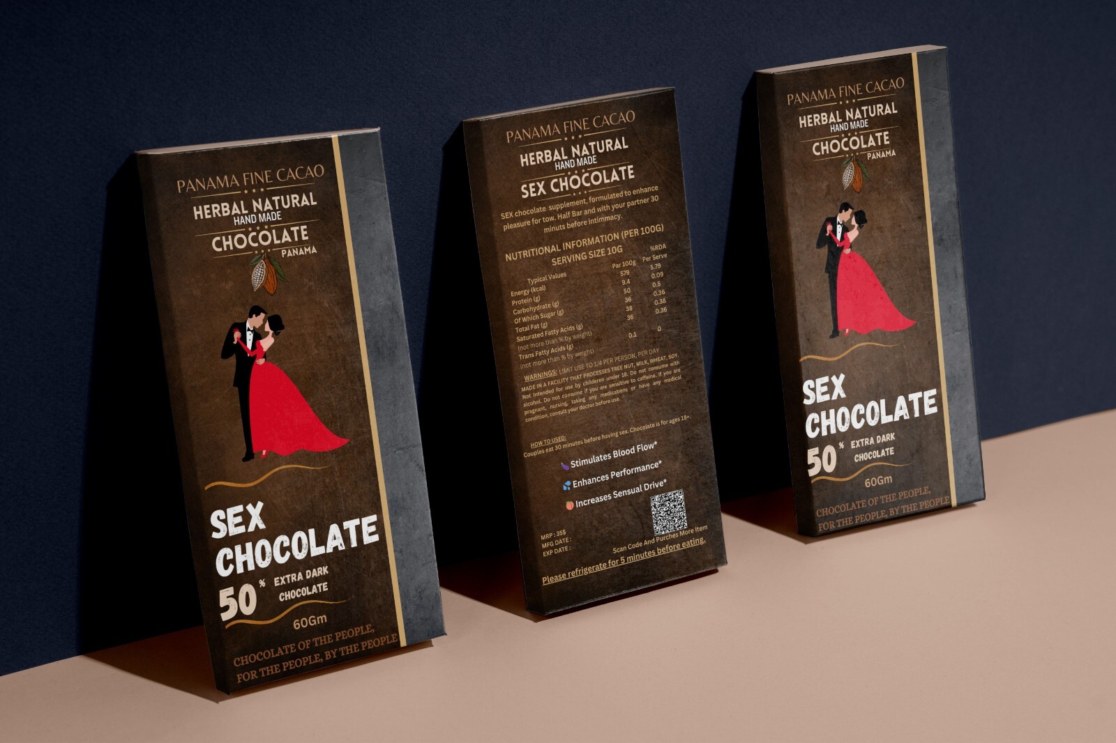 Extra Dark Chocolate Sexual Perform For Men Women 60g FS buy 1 get 1 free#