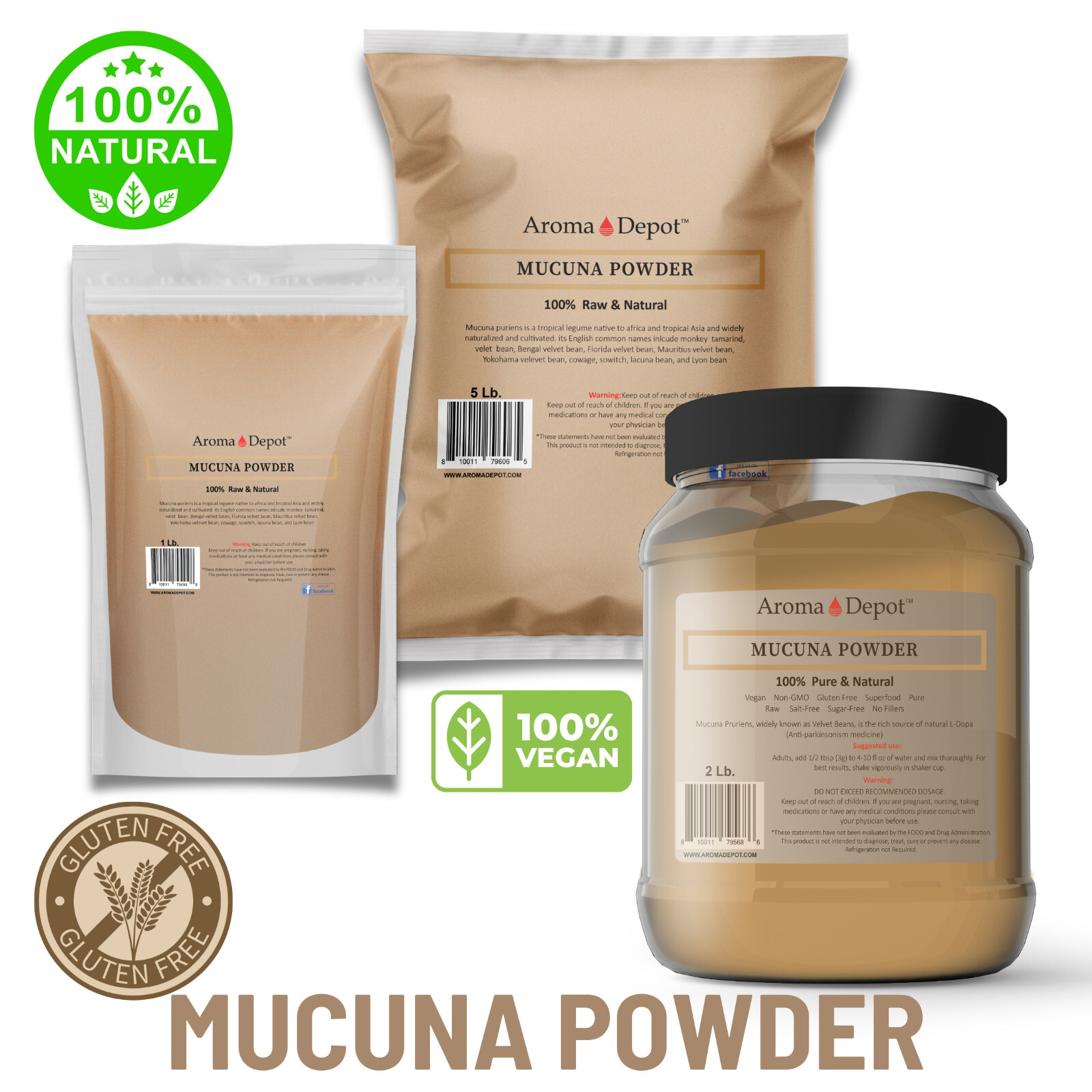 Mucuna Powder Wholesale Bulk 100% Pure Natural Pruriens Bean Haba del Terciopelo