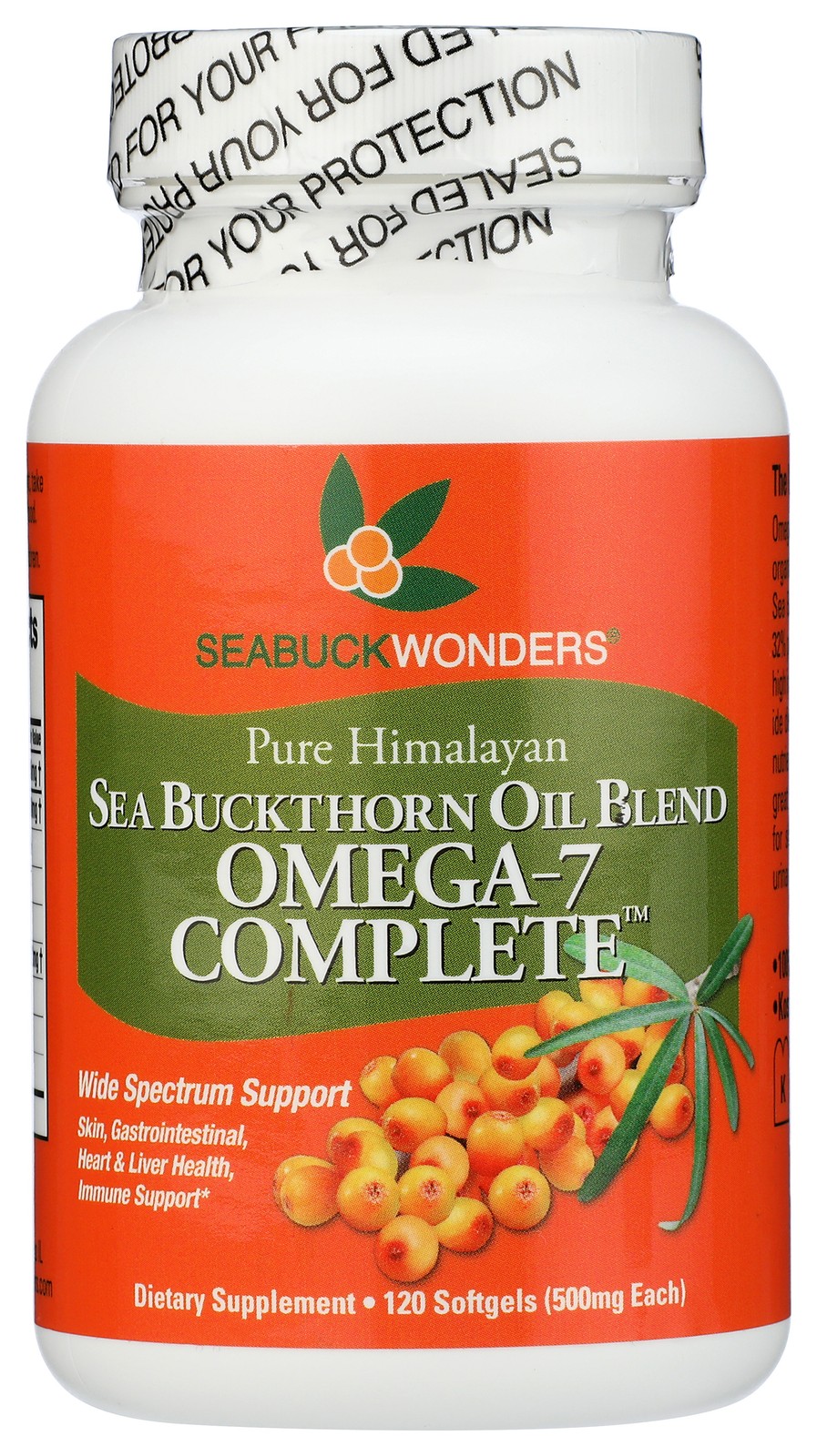 Seabuck Wonders Omega-7 Complete Sea Buckthorn Oil Blend 120 Softgels 2 Pack