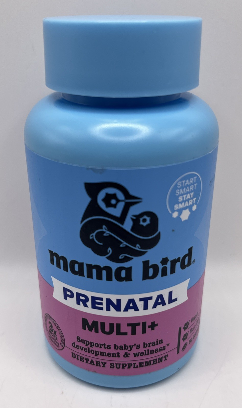Mama Bird Prenatal Multi + Vitamin 30 Capsules – Vegan, Non-GMO. EXP : 9/26