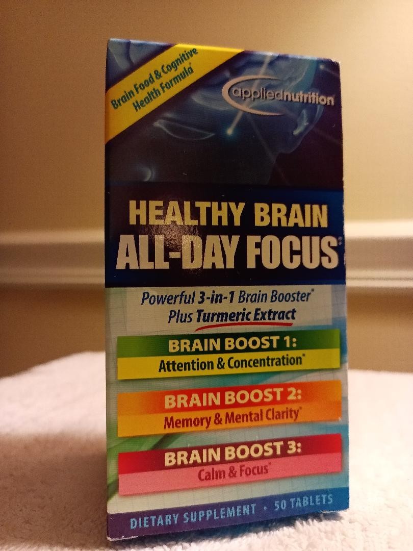 Applied Nutrition Healthy Brain All-Day Focus Dietary Supplement 50 Tablets