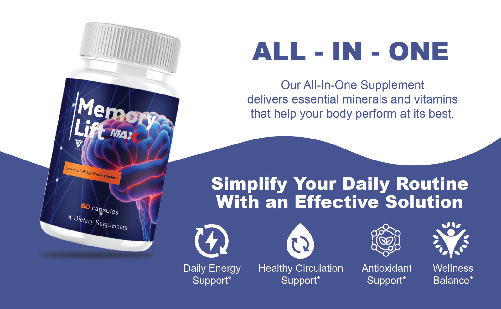 (5 Pack) Memory Lift Max Supplement, MemoryLift Nootropic Pills (300 Capsules)