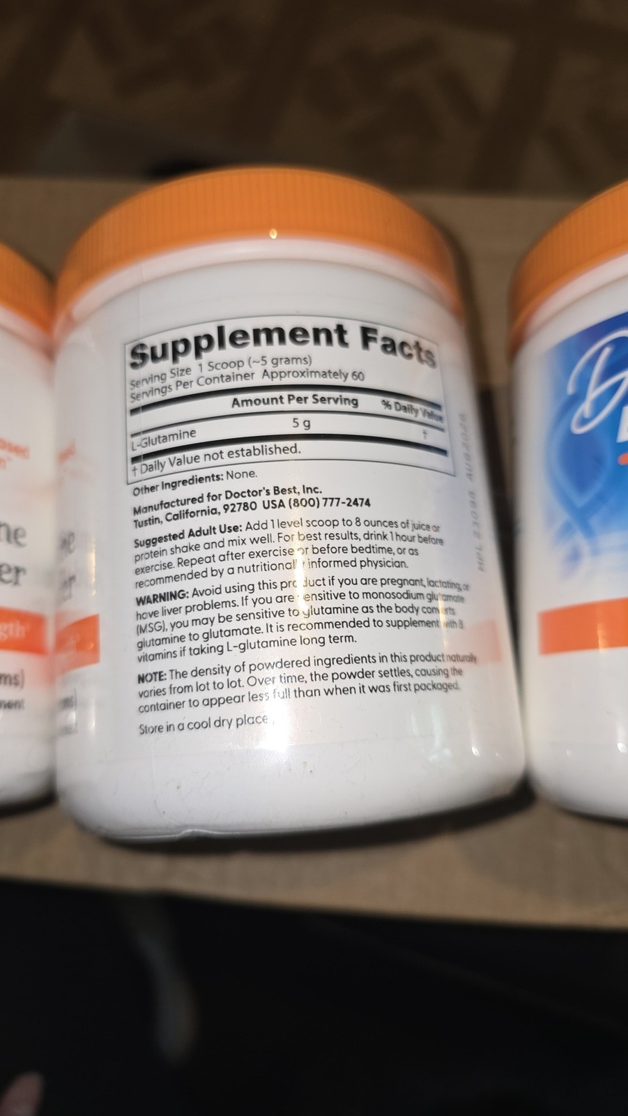 Exp 08/26 3 Pack Doctors Best Pure L-Glutamine Powder Muscle 60 Servings