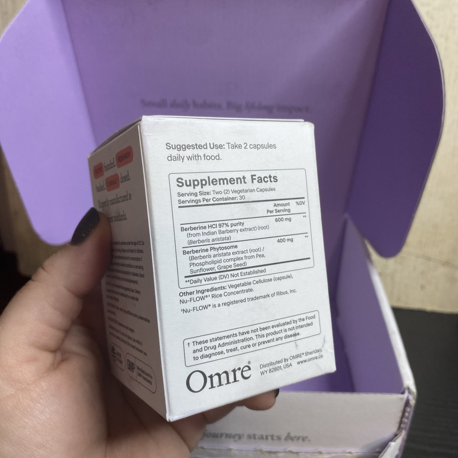 Omre Berberine Supplement 60 Capsules Free shipping