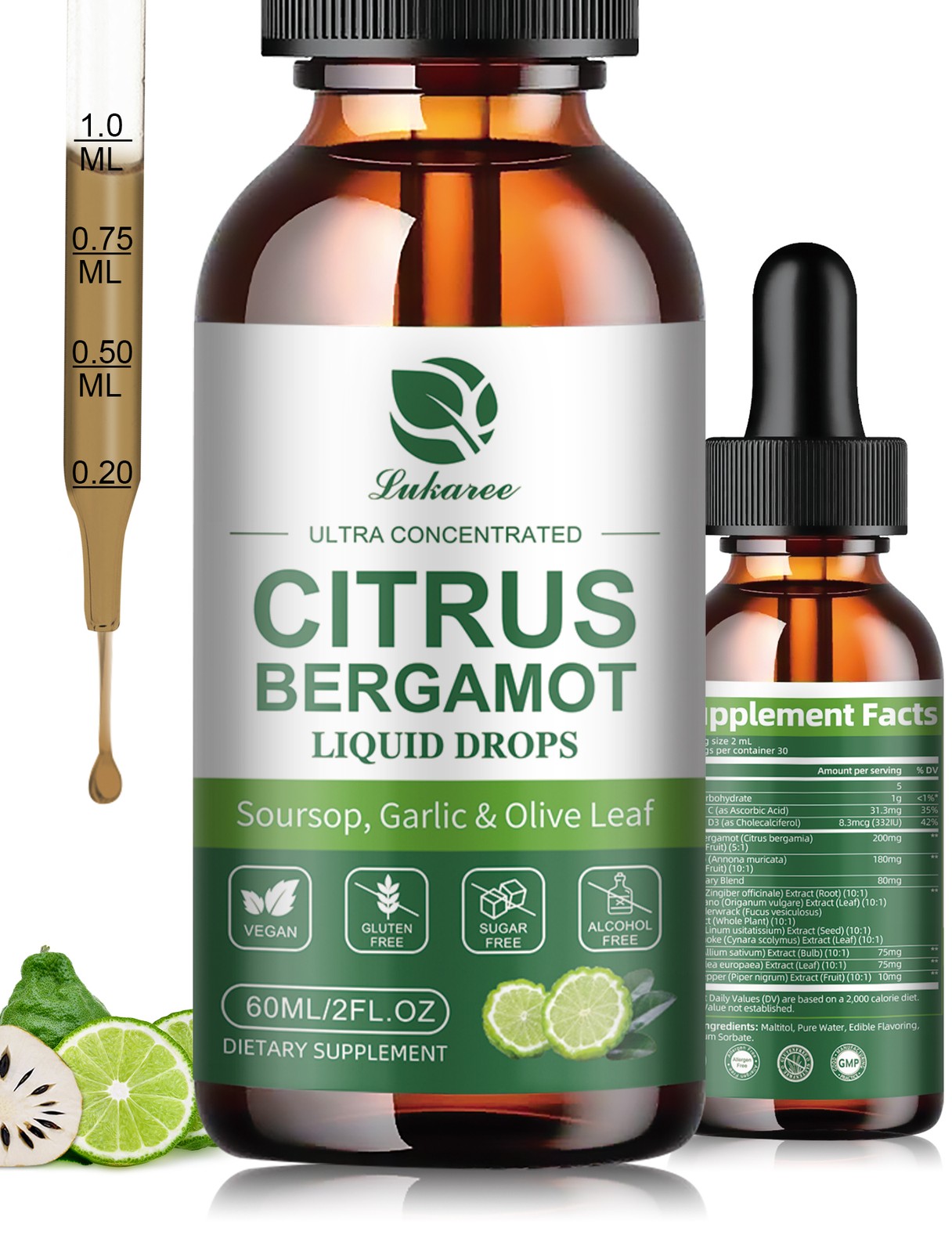 1000mg Citrus Bergamot Liquid Drops – High Absorption – Cholesterol Lo…