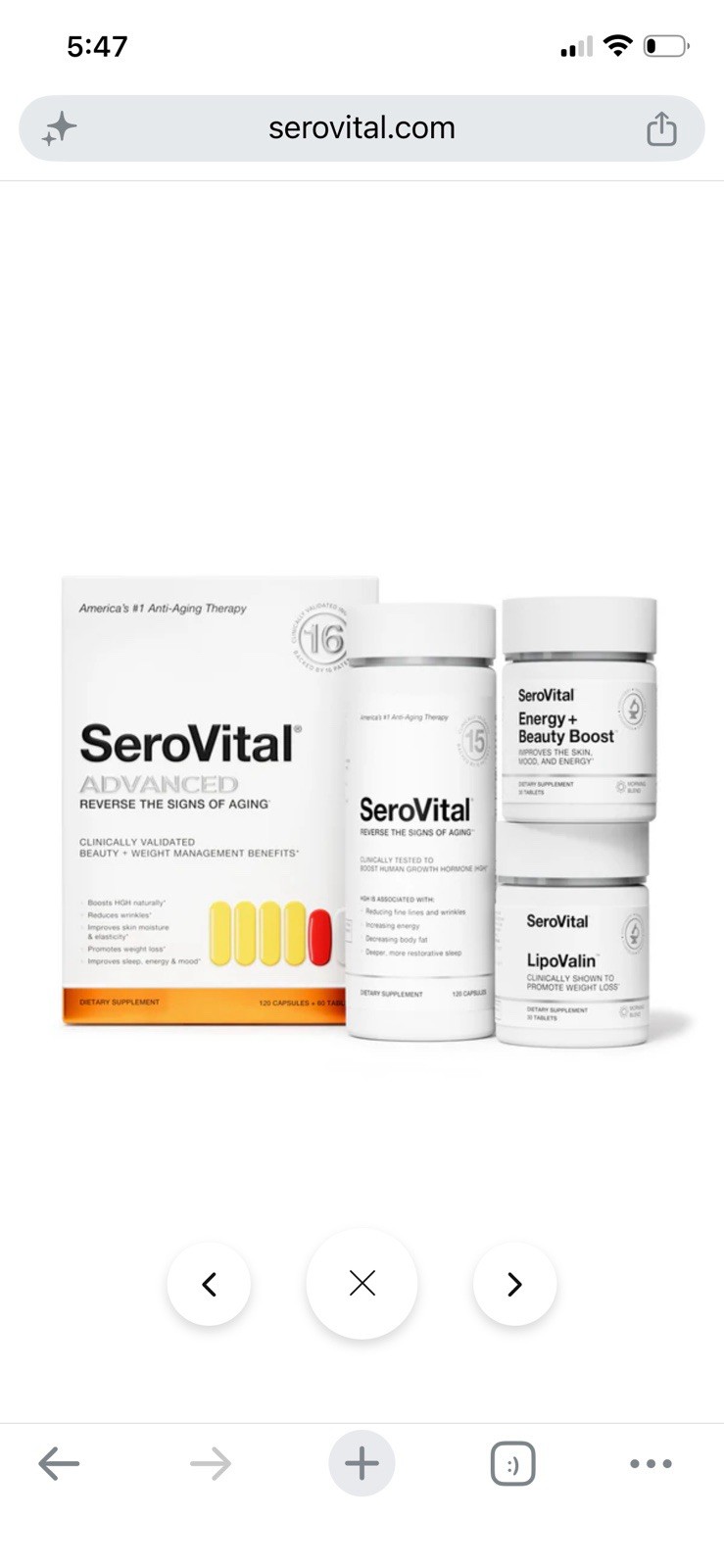 SeroVital Advanced Dietary Supplement 120 Capsules + 60 Tablets