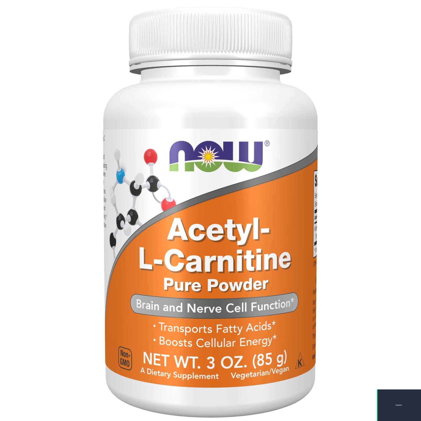 Acetyl-L-Carnitine Powder Supplement 3 Ounce Vegan Kosher Non-GMO
