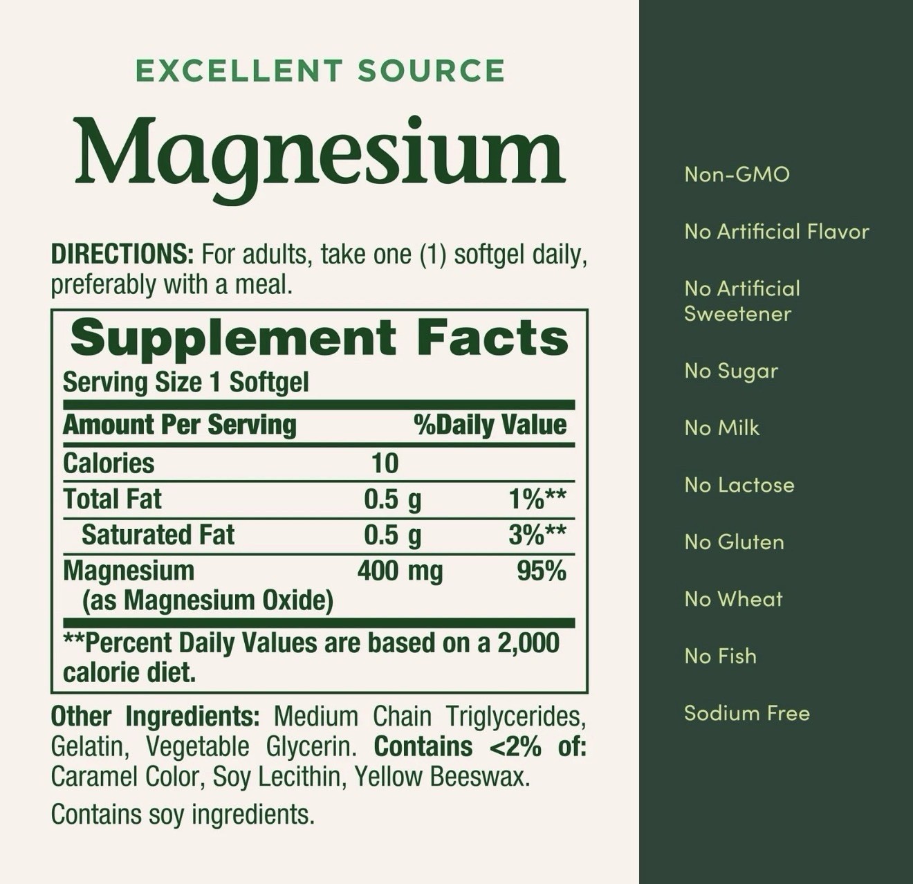 Magnesium Supplement 400mg – 75 Count Liquid Softgels for Bone and Muscle Health