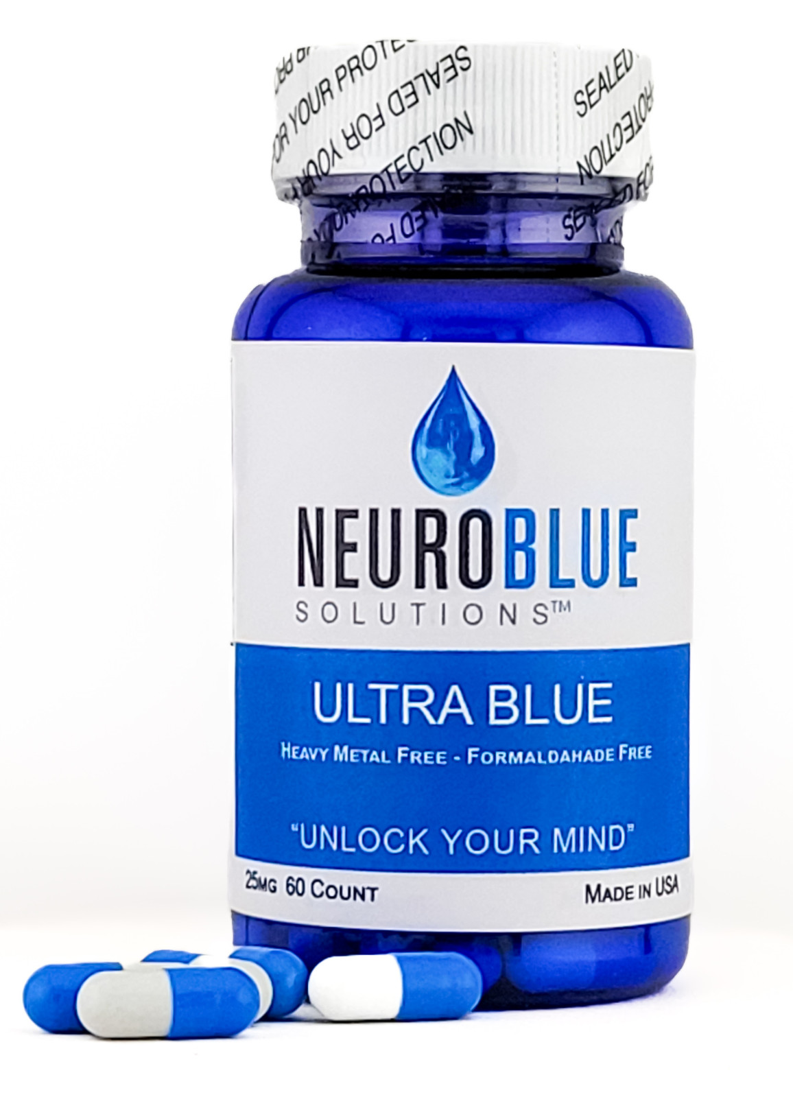 Neuro Blue 25mg and 300mg Vitamin C -Ultra Blue Capsules 60 Days – USP