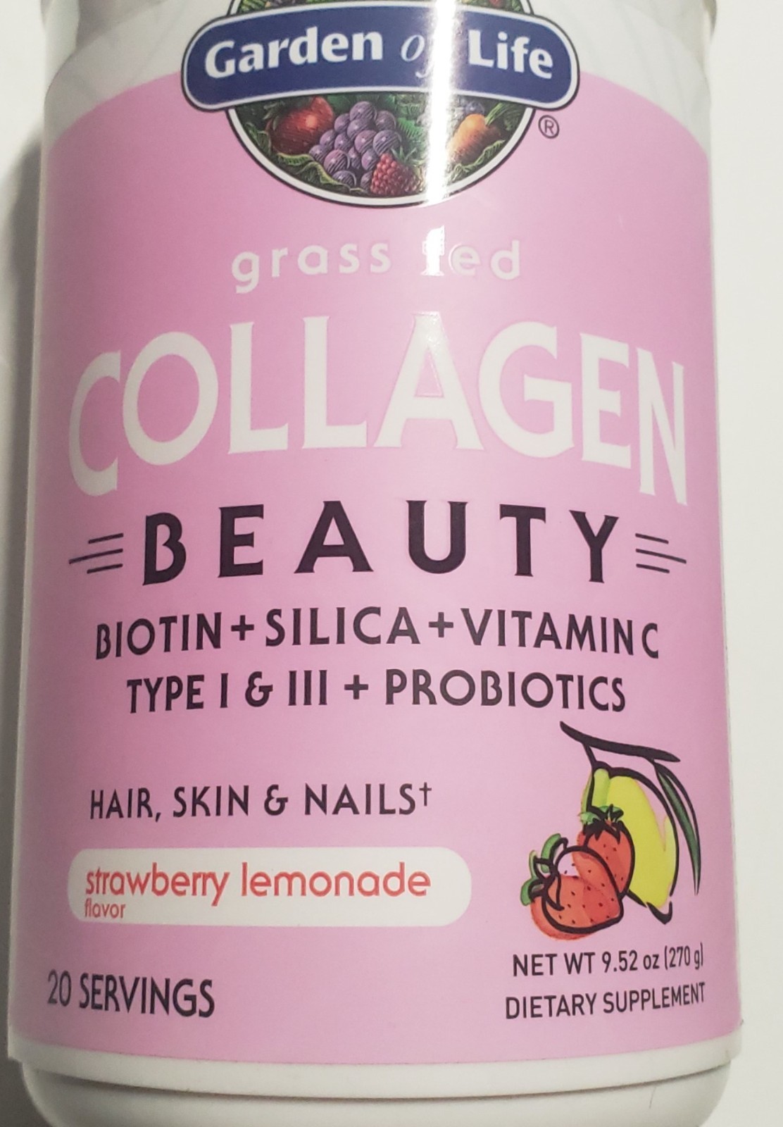 Garden of Life – COLLAGEN BEAUTY – Hair Skin Nails – Strawberry Lemonade 9/2027