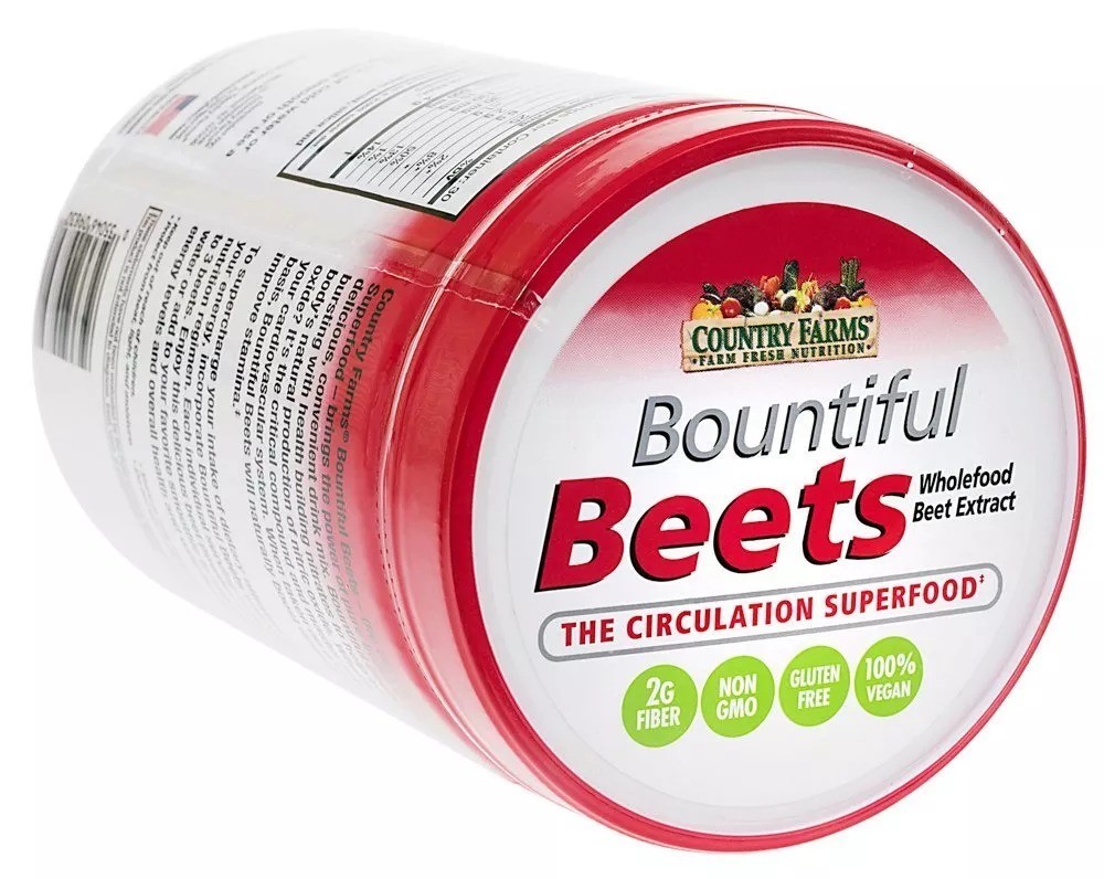 Country Farms Bountiful Beets Powder 30 Servings Cherry Flavor Circulation Su…