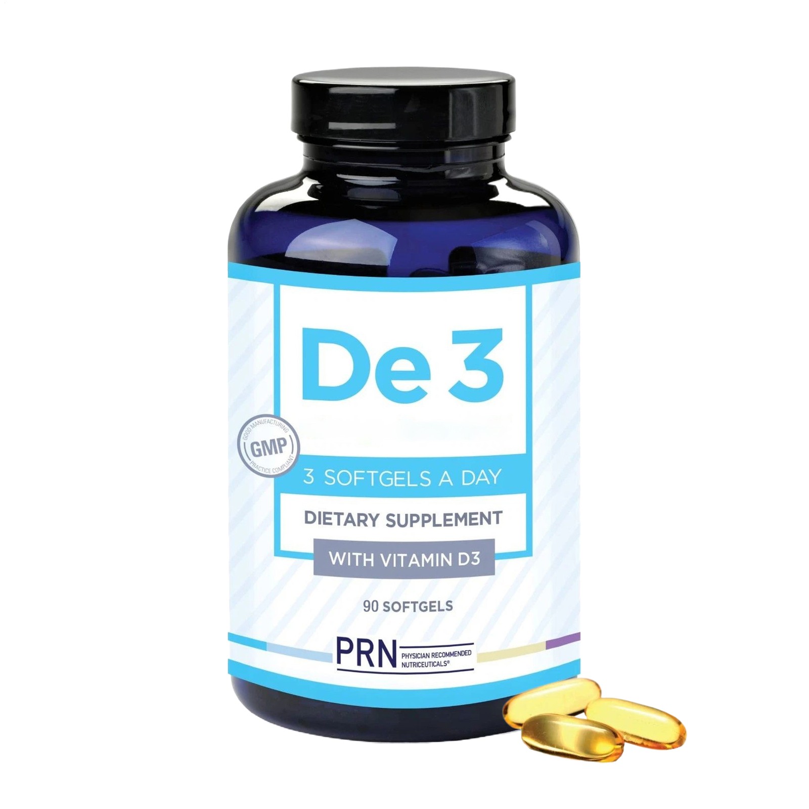 PRN De3 Dry Eye Omega Benefits Supplement with Vitamin D3 270 Softgels