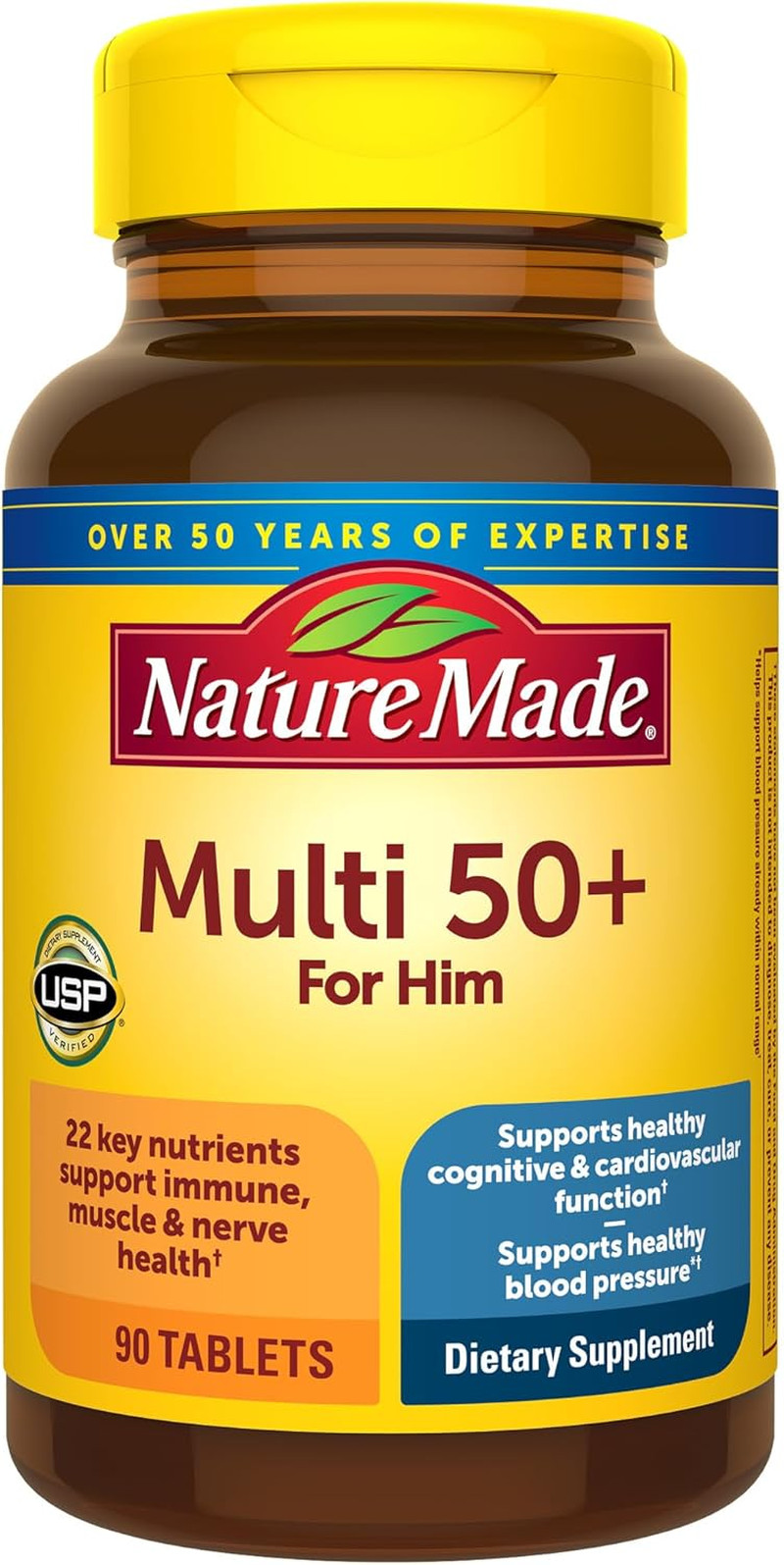Nature Made Multivitamin for Him 50+, Mens Multivitamins for Daily Nutritional S