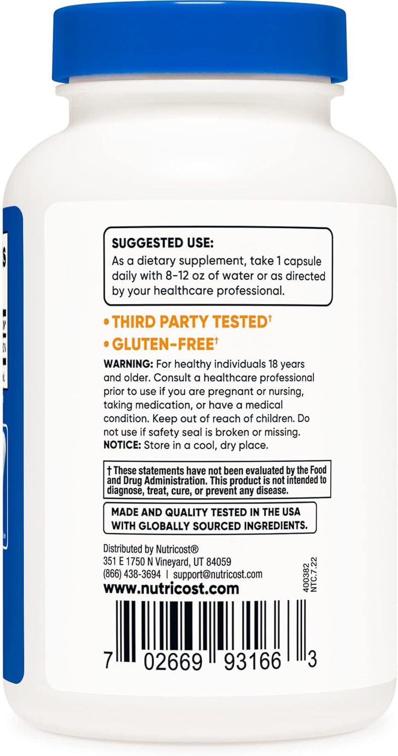 Nutricost Biotin (Vitamin B7) 10,000mcg (10mg) Vitamin 240 Count (Pack of 1)