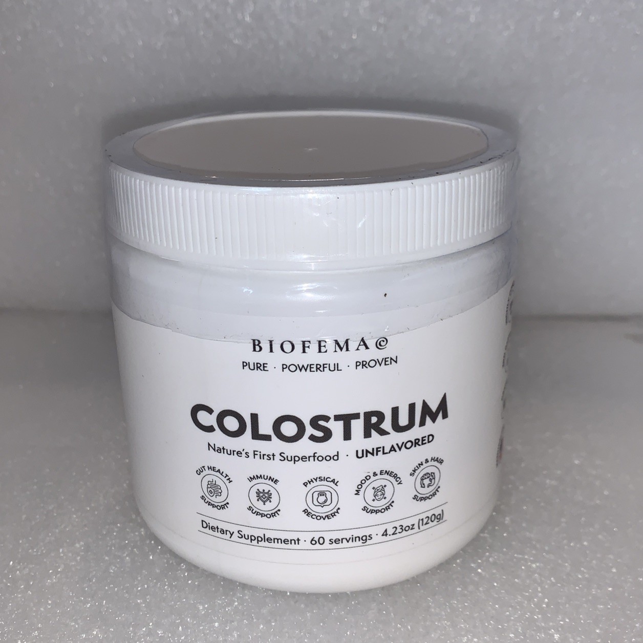 Grass Fed Bovine Colostrum 60 Servings 4.23oz 3rd Party Tested BIOFEMA USA Made