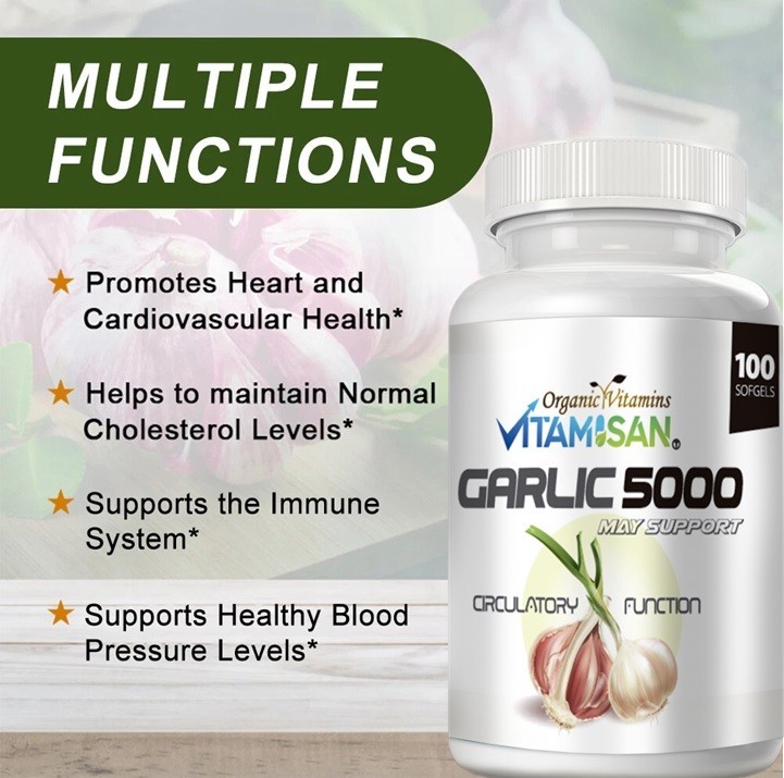 2x GARLIC OIL 5000 Cardiovascular Heart Cough Cold Support 200 ct OV