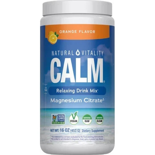 CALM Magnesium Powder | 16 Oz | Orange Flavor | Vegan (free ship)
