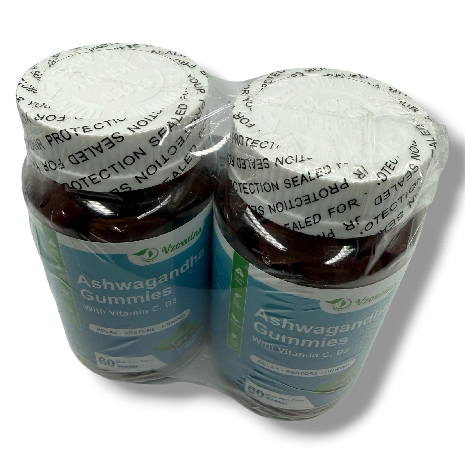 Ashwagandha Gummies 2 Pack 1000mg Sugar Free Vegan Organic 120ct EXP: 12/26