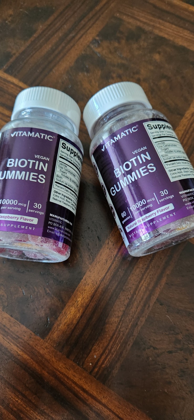 NEW 2 Pack Biotin Gummies Vitamins 10000 mcg Stronger Hair Skin Nails Vegan