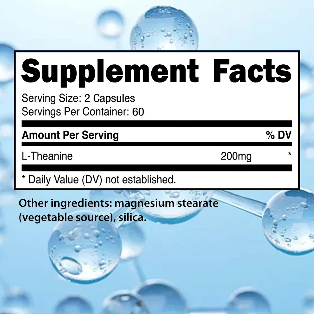 L-Theanine 200mg Promote Relaxation Support Stress Supplement 30/60/120 Capsules