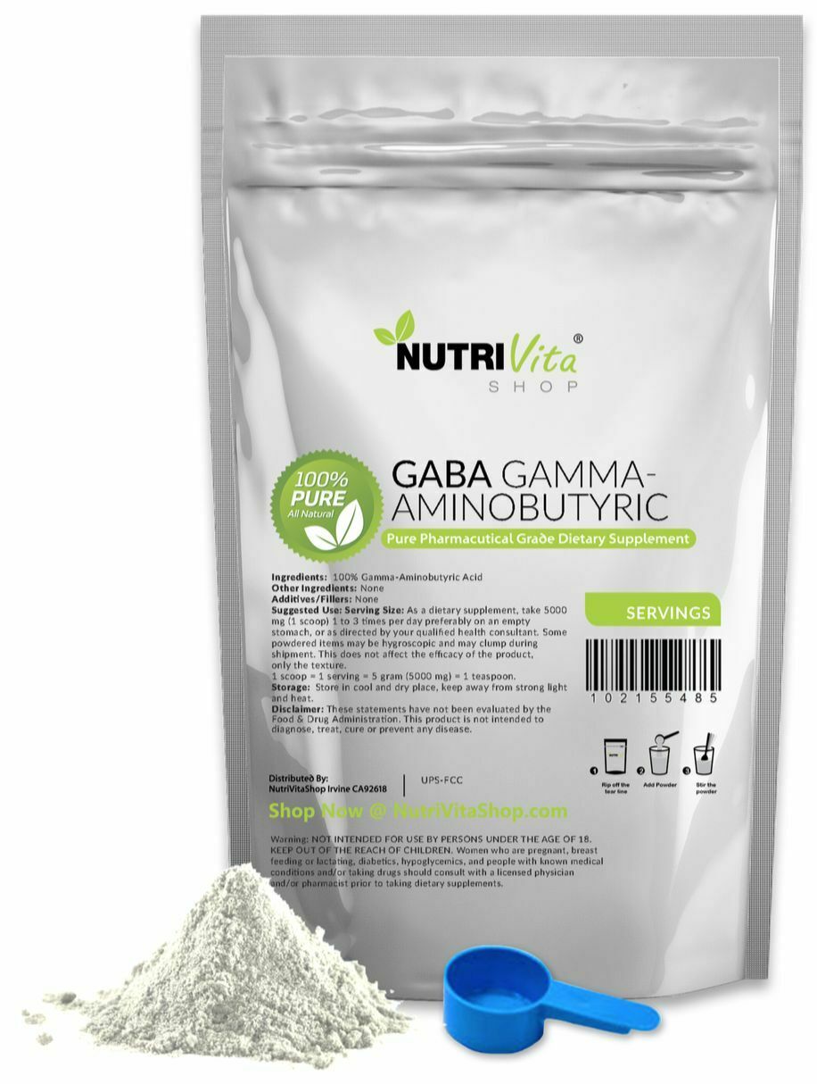 100% PURE GABA GAMMA AMINOBUTYRIC ACID POWDER USP SLEEP