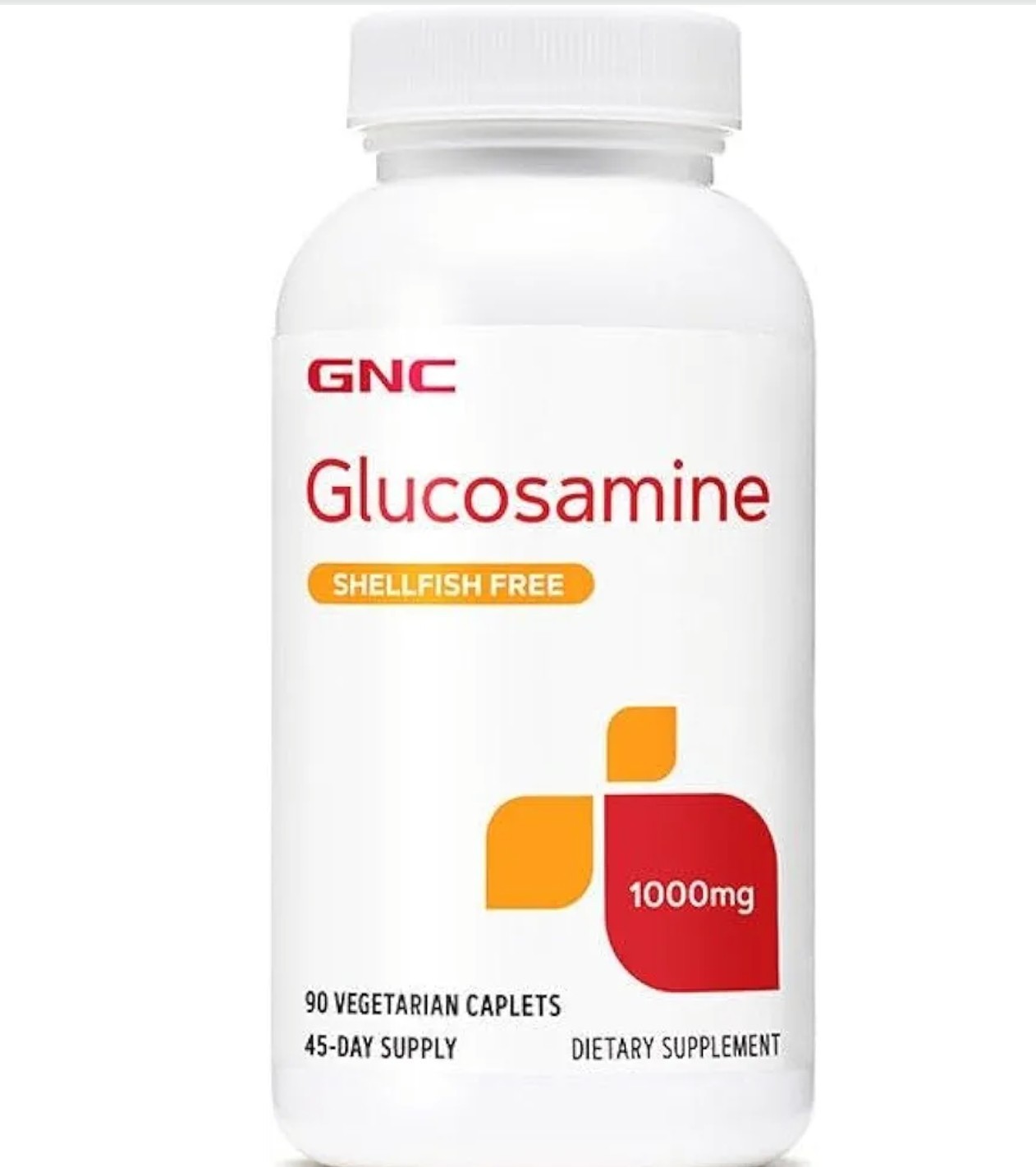 GNC GLUCOSAMINE 1000 mg 90 Caplets Shellfish Free ( 45 Servings ) BEST BY 08/26