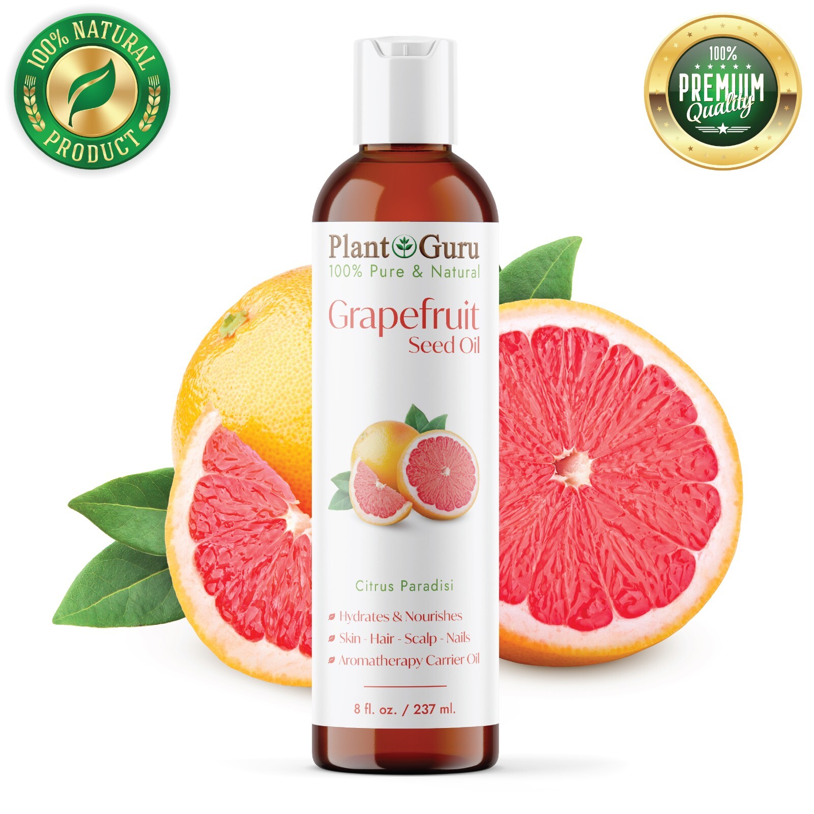 Grapefruit Seed Oil 8 oz. Cold Pressed 100% Pure Natural Extract Liquid