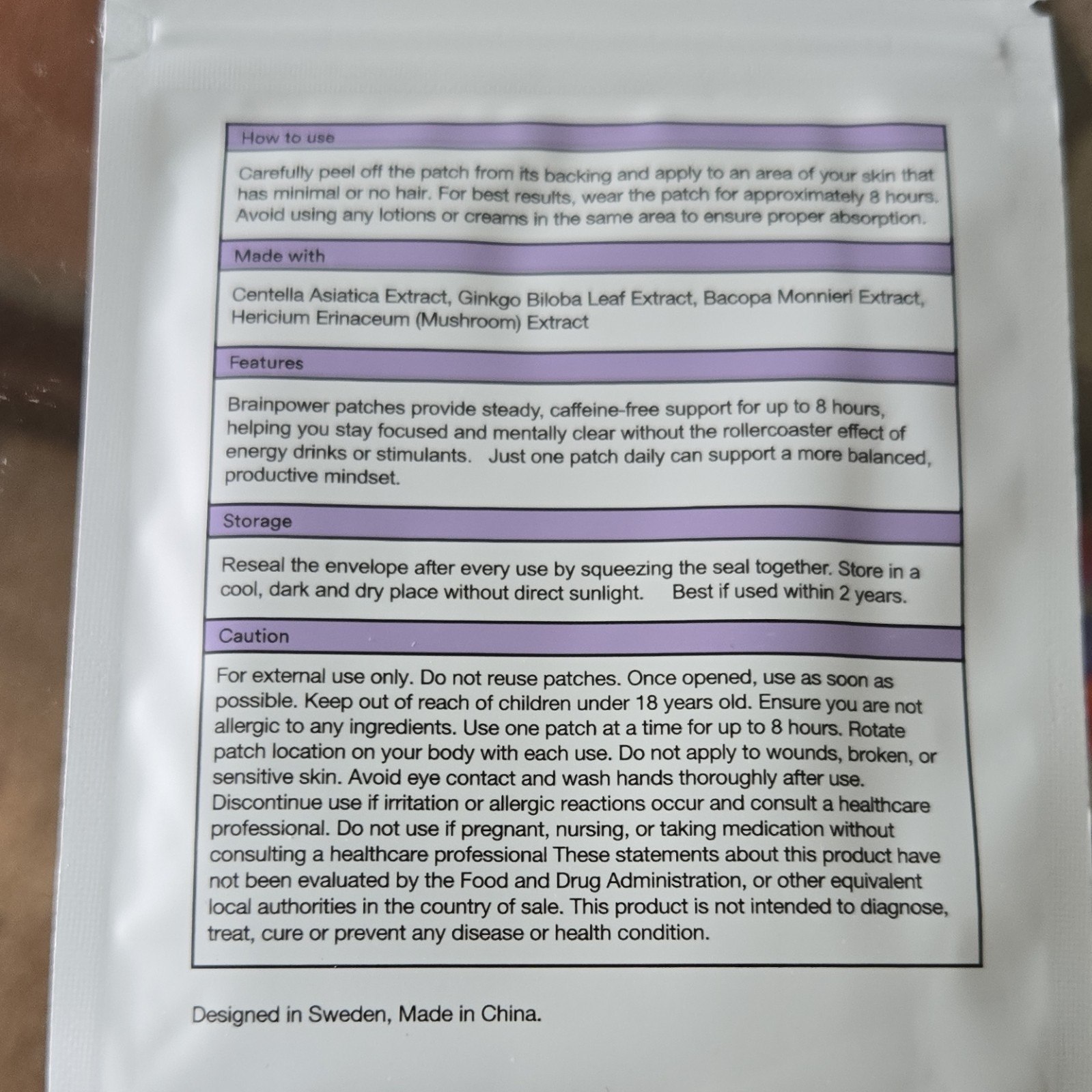 Brain Support Patches 30ct Vegan Cognitive Support Patches Brand New