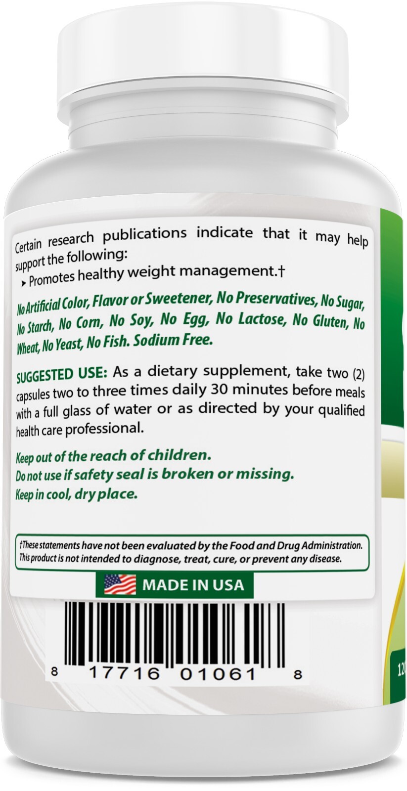 Best Naturals Green Coffee Bean Extract 800mg 120 Vcaps