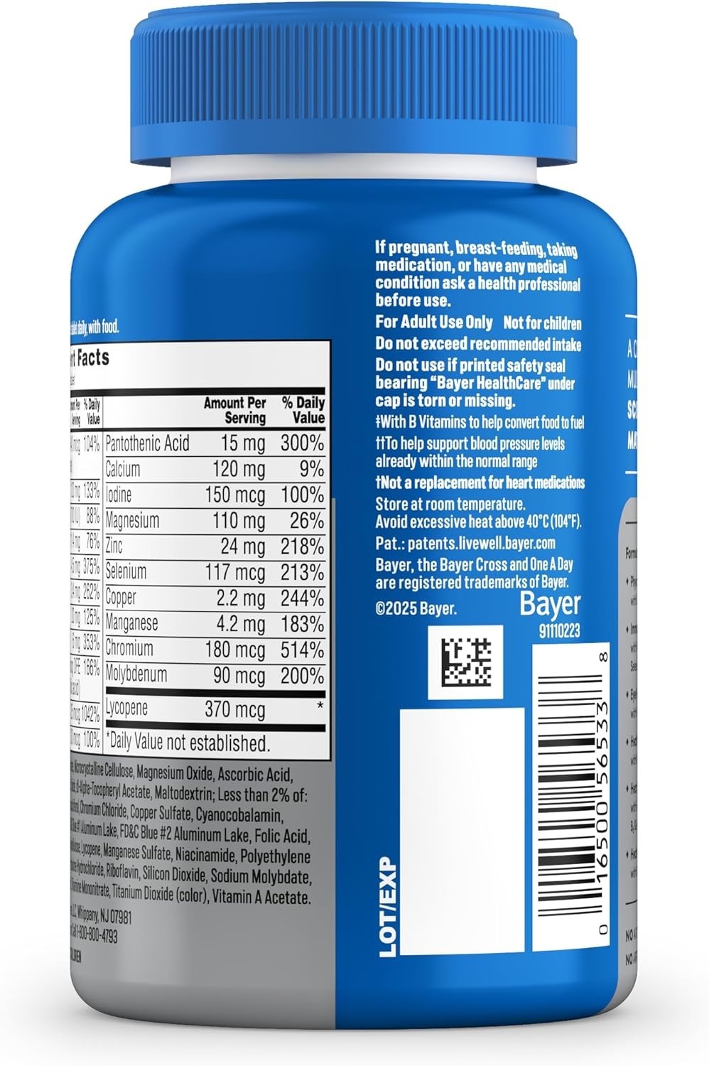 One A Day Men’s 50 Plus Healthy Advantage Multivitamin 100 Tablets Mint Blue