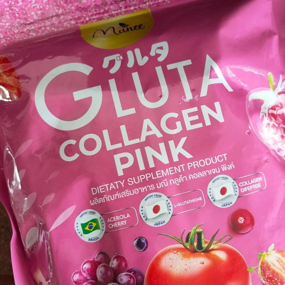 Manee Gluta Collagen Pink Anti-Aging Skin Brightening Glow Whitening 30’s (X 2)