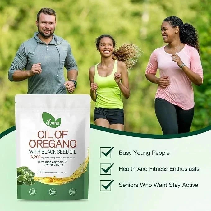 Advanced Oil of Oregano 6000mg w/ Black Seed Oil – 300 Softgels Max Strength USA