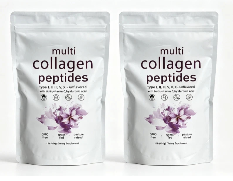 Multi Collagen Peptides Powder 2LB, Hydrolyzed Protein Types I,II,III,V,X
