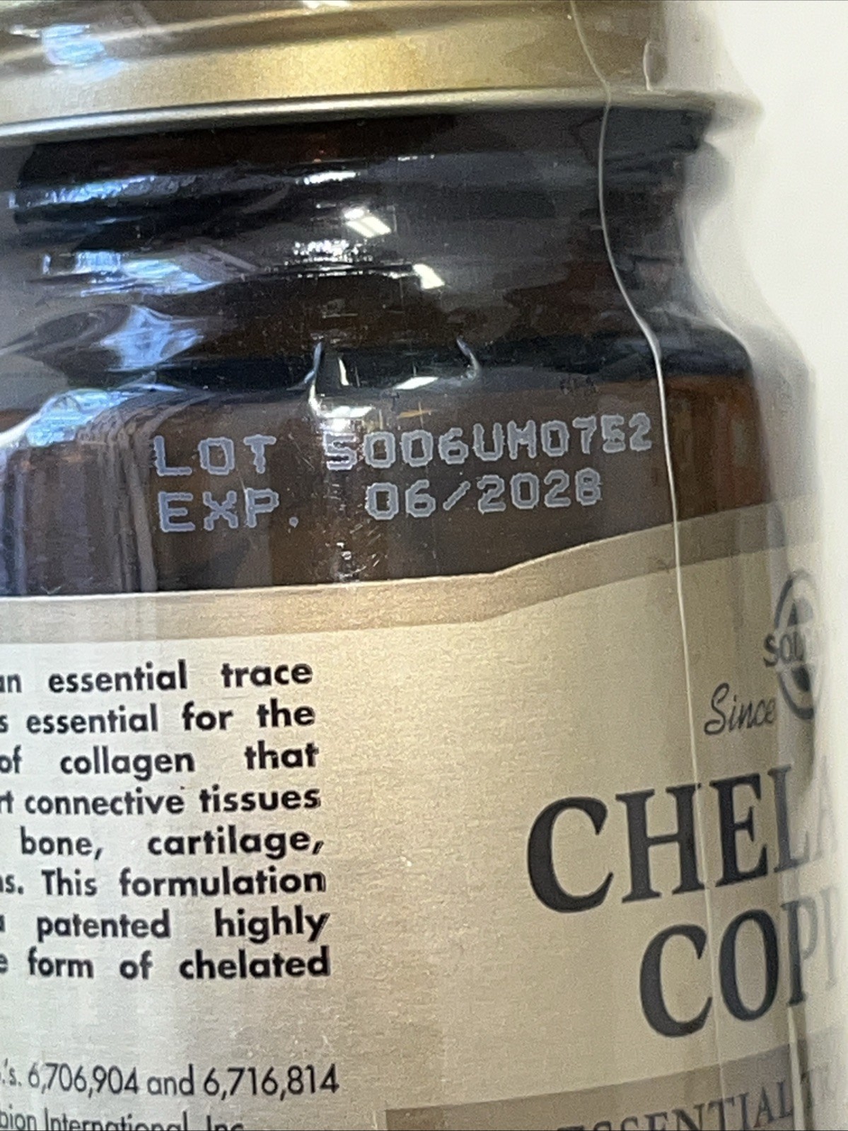 Solgar Chelated Copper 2 Bottles 100 Tablets Each Sealed