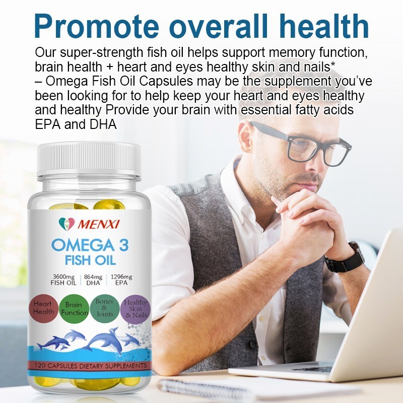 1-4 Packs Capsules Omega 3 Fish Oil 3600mg 3x Strength EPA+DHA, Highest Potency