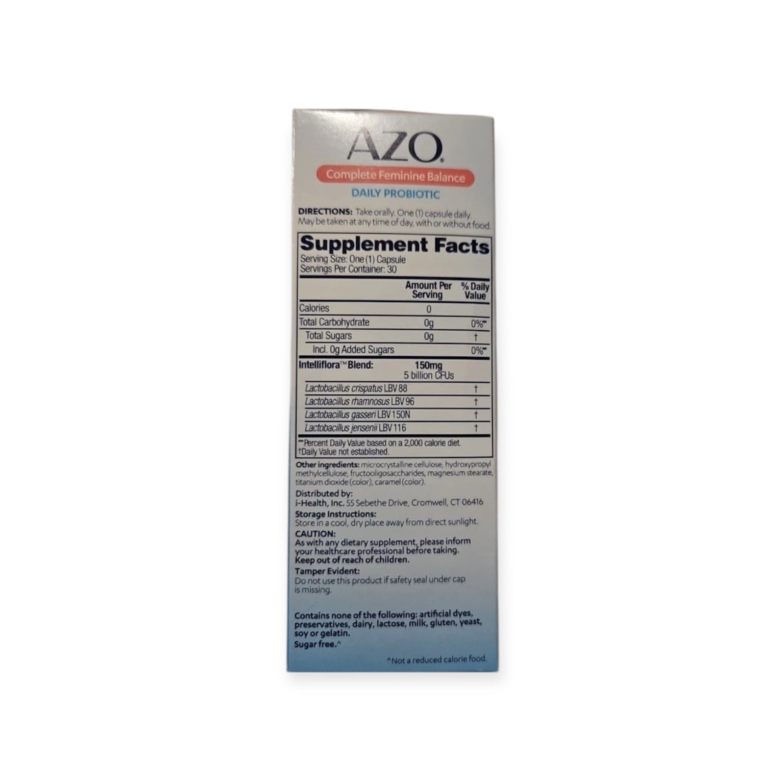 Azo Complete Feminine Balance Daily Probiotic 30 Once Daily Caps Exp 2027+